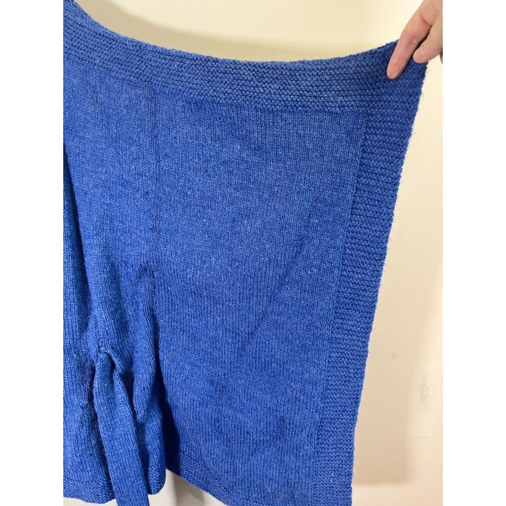 Retro Hand Knit Sweater OS Blue Coastal Preppy Classic Chic Festive Holiday 80s - Picture 5 of 9